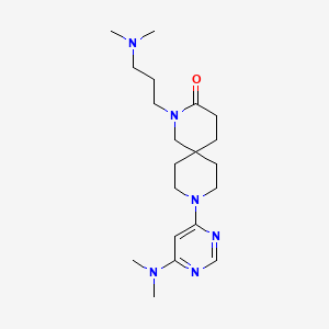 molecular formula C20H34N6O B5689696 2-[3-(dimethylamino)propyl]-9-[6-(dimethylamino)pyrimidin-4-yl]-2,9-diazaspiro[5.5]undecan-3-one 