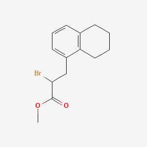 molecular formula C14H17BrO2 B568972 Methyl 2-bromo-3-(5,6,7,8-tetrahydronaphthalen-1-yl)propanoate CAS No. 1282589-52-9