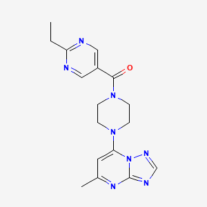 molecular formula C17H20N8O B5689723 7-{4-[(2-ethyl-5-pyrimidinyl)carbonyl]-1-piperazinyl}-5-methyl[1,2,4]triazolo[1,5-a]pyrimidine 
