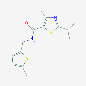 molecular formula C15H20N2OS2 B5689734 2-isopropyl-N,4-dimethyl-N-[(5-methyl-2-thienyl)methyl]-1,3-thiazole-5-carboxamide 