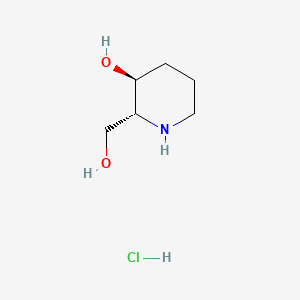 molecular formula C6H14ClNO2 B568976 (2R,3S)-2-(Hydroxymethyl)piperidin-3-ol hydrochloride CAS No. 531504-63-9