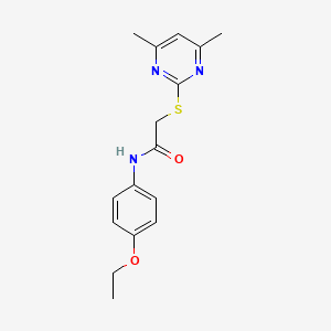 molecular formula C16H19N3O2S B5689760 2-[(4,6-dimethyl-2-pyrimidinyl)thio]-N-(4-ethoxyphenyl)acetamide 