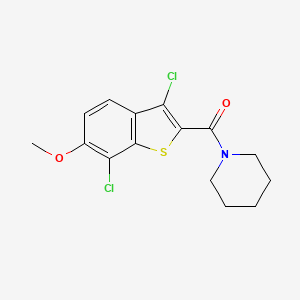 molecular formula C15H15Cl2NO2S B5689761 1-[(3,7-dichloro-6-methoxy-1-benzothien-2-yl)carbonyl]piperidine 