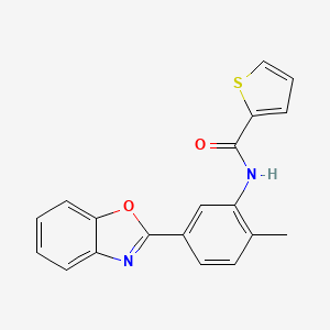 molecular formula C19H14N2O2S B5689787 N-[5-(1,3-benzoxazol-2-yl)-2-methylphenyl]-2-thiophenecarboxamide 