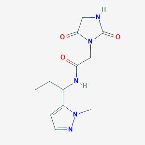molecular formula C12H17N5O3 B5689793 2-(2,5-dioxo-1-imidazolidinyl)-N-[1-(1-methyl-1H-pyrazol-5-yl)propyl]acetamide 