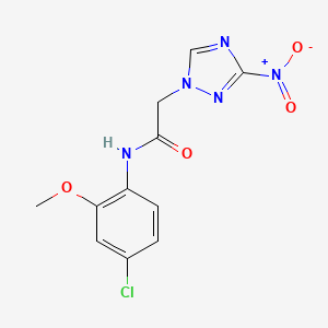 molecular formula C11H10ClN5O4 B5689810 N-(4-chloro-2-methoxyphenyl)-2-(3-nitro-1H-1,2,4-triazol-1-yl)acetamide 