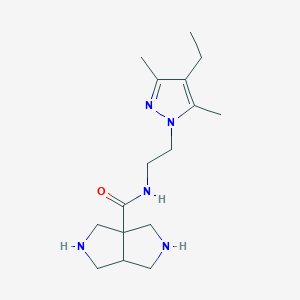 molecular formula C16H27N5O B5689822 cis-N-[2-(4-ethyl-3,5-dimethyl-1H-pyrazol-1-yl)ethyl]hexahydropyrrolo[3,4-c]pyrrole-3a(1H)-carboxamide dihydrochloride 