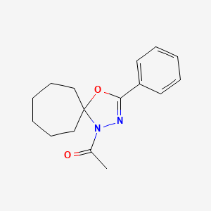 molecular formula C16H20N2O2 B5689829 1-acetyl-3-phenyl-4-oxa-1,2-diazaspiro[4.6]undec-2-ene 
