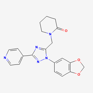 molecular formula C20H19N5O3 B5689835 1-{[1-(1,3-benzodioxol-5-yl)-3-pyridin-4-yl-1H-1,2,4-triazol-5-yl]methyl}piperidin-2-one 