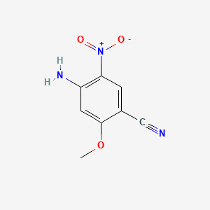 molecular formula C8H7N3O3 B568984 4-氨基-2-甲氧基-5-硝基苯甲腈 CAS No. 1196074-43-7