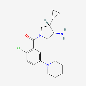 molecular formula C19H26ClN3O B5689840 (3R*,4S*)-1-(2-chloro-5-piperidin-1-ylbenzoyl)-4-cyclopropylpyrrolidin-3-amine 