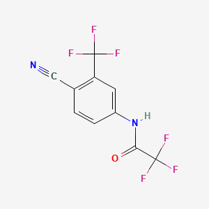 molecular formula C10H4F6N2O B568985 N-[4-cyano-3-(trifluoromethyl)phenyl]-2,2,2-trifluoroacetamide CAS No. 1155800-45-5