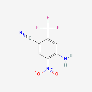 molecular formula C8H4F3N3O2 B568986 5-氨基-2-氰基-4-硝基苯三氟化物 CAS No. 1155800-54-6