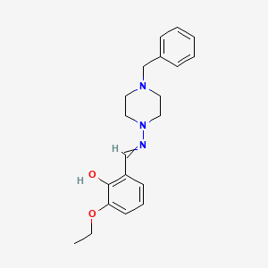 molecular formula C20H25N3O2 B5689865 2-{[(4-benzyl-1-piperazinyl)imino]methyl}-6-ethoxyphenol 