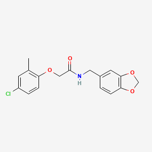 molecular formula C17H16ClNO4 B5689871 N-(1,3-benzodioxol-5-ylmethyl)-2-(4-chloro-2-methylphenoxy)acetamide 