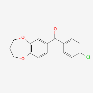 molecular formula C16H13ClO3 B5689879 (4-chlorophenyl)(3,4-dihydro-2H-1,5-benzodioxepin-7-yl)methanone 