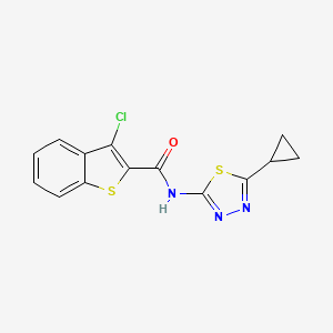 molecular formula C14H10ClN3OS2 B5689892 3-chloro-N-(5-cyclopropyl-1,3,4-thiadiazol-2-yl)-1-benzothiophene-2-carboxamide 