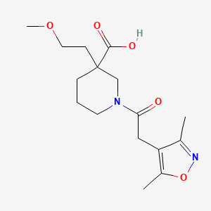 1-[(3,5-dimethyl-4-isoxazolyl)acetyl]-3-(2-methoxyethyl)-3-piperidinecarboxylic acid