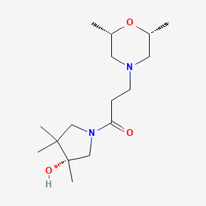 (3R*)-1-{3-[(2R*,6S*)-2,6-dimethyl-4-morpholinyl]propanoyl}-3,4,4-trimethyl-3-pyrrolidinol