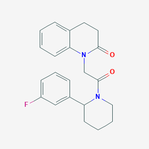 molecular formula C22H23FN2O2 B5689942 1-{2-[2-(3-fluorophenyl)piperidin-1-yl]-2-oxoethyl}-3,4-dihydroquinolin-2(1H)-one 