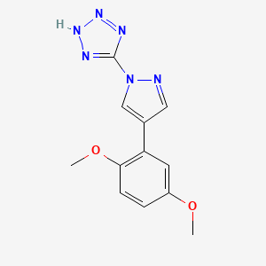 molecular formula C12H12N6O2 B5689954 5-[4-(2,5-dimethoxyphenyl)-1H-pyrazol-1-yl]-1H-tetrazole 