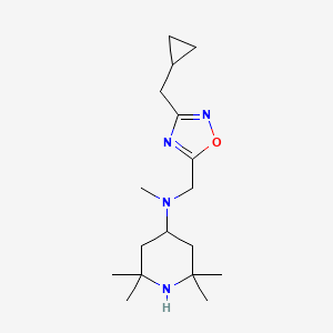 molecular formula C17H30N4O B5689962 N-{[3-(cyclopropylmethyl)-1,2,4-oxadiazol-5-yl]methyl}-N,2,2,6,6-pentamethyl-4-piperidinamine 