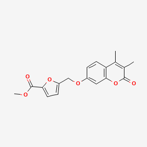 molecular formula C18H16O6 B5689978 methyl 5-{[(3,4-dimethyl-2-oxo-2H-chromen-7-yl)oxy]methyl}-2-furoate 