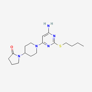molecular formula C17H27N5OS B5689979 1-{1-[6-amino-2-(butylthio)pyrimidin-4-yl]piperidin-4-yl}pyrrolidin-2-one 