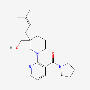 molecular formula C21H31N3O2 B5689987 {3-(3-methyl-2-buten-1-yl)-1-[3-(1-pyrrolidinylcarbonyl)-2-pyridinyl]-3-piperidinyl}methanol 