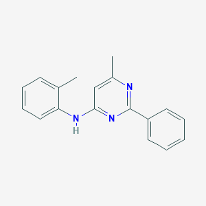 molecular formula C18H17N3 B5689993 6-methyl-N-(2-methylphenyl)-2-phenyl-4-pyrimidinamine 