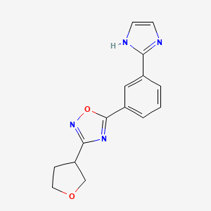 molecular formula C15H14N4O2 B5689998 5-[3-(1H-imidazol-2-yl)phenyl]-3-(tetrahydrofuran-3-yl)-1,2,4-oxadiazole 