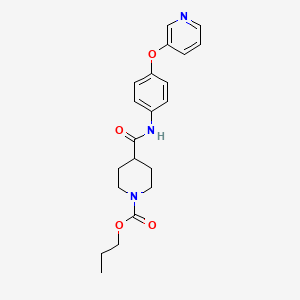 molecular formula C21H25N3O4 B5690001 propyl 4-({[4-(pyridin-3-yloxy)phenyl]amino}carbonyl)piperidine-1-carboxylate 
