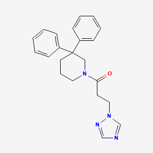 molecular formula C22H24N4O B5690008 3,3-diphenyl-1-[3-(1H-1,2,4-triazol-1-yl)propanoyl]piperidine 