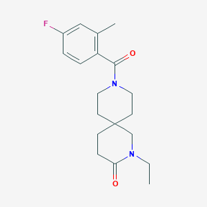 molecular formula C19H25FN2O2 B5690014 2-ethyl-9-(4-fluoro-2-methylbenzoyl)-2,9-diazaspiro[5.5]undecan-3-one 