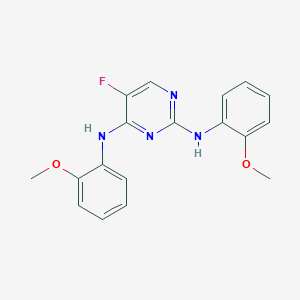 molecular formula C18H17FN4O2 B5690022 5-fluoro-N,N'-bis(2-methoxyphenyl)-2,4-pyrimidinediamine 