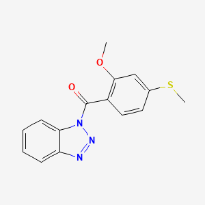 molecular formula C15H13N3O2S B5690029 1-[2-methoxy-4-(methylthio)benzoyl]-1H-1,2,3-benzotriazole 