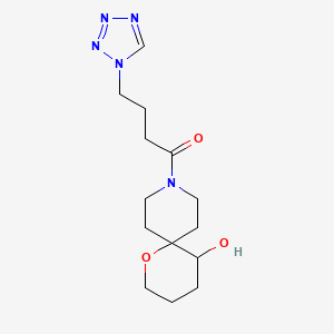 molecular formula C14H23N5O3 B5690038 9-[4-(1H-tetrazol-1-yl)butanoyl]-1-oxa-9-azaspiro[5.5]undecan-5-ol 