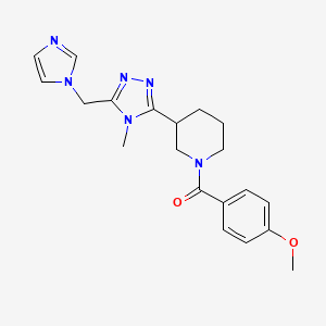 molecular formula C20H24N6O2 B5690039 3-[5-(1H-imidazol-1-ylmethyl)-4-methyl-4H-1,2,4-triazol-3-yl]-1-(4-methoxybenzoyl)piperidine 