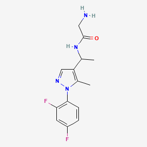 molecular formula C14H16F2N4O B5690067 N~1~-{1-[1-(2,4-difluorophenyl)-5-methyl-1H-pyrazol-4-yl]ethyl}glycinamide hydrochloride 