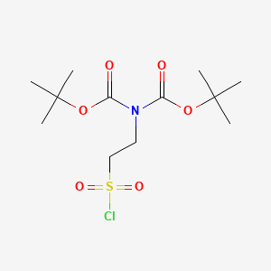 molecular formula C12H22ClNO6S B569007 N,N-bisBoc 2-Chlorosulfonylethylamine CAS No. 1380171-04-9
