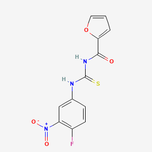 molecular formula C12H8FN3O4S B5690077 N-{[(4-fluoro-3-nitrophenyl)amino]carbonothioyl}-2-furamide 