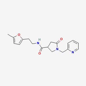 molecular formula C18H21N3O3 B5690083 N-[2-(5-methyl-2-furyl)ethyl]-5-oxo-1-(2-pyridinylmethyl)-3-pyrrolidinecarboxamide 