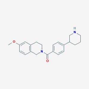 molecular formula C22H26N2O2 B5690084 6-methoxy-2-(4-piperidin-3-ylbenzoyl)-1,2,3,4-tetrahydroisoquinoline 