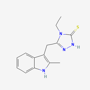 molecular formula C14H16N4S B5690090 4-ethyl-5-[(2-methyl-1H-indol-3-yl)methyl]-2,4-dihydro-3H-1,2,4-triazole-3-thione 
