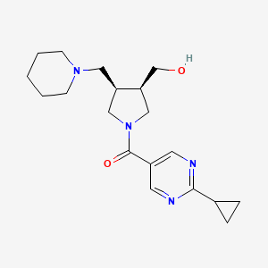 molecular formula C19H28N4O2 B5690117 [(3R*,4R*)-1-[(2-cyclopropyl-5-pyrimidinyl)carbonyl]-4-(1-piperidinylmethyl)-3-pyrrolidinyl]methanol 