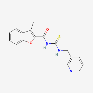 molecular formula C17H15N3O2S B5690119 3-methyl-N-{[(3-pyridinylmethyl)amino]carbonothioyl}-1-benzofuran-2-carboxamide 