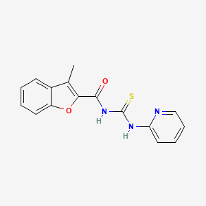 molecular formula C16H13N3O2S B5690147 3-methyl-N-[(2-pyridinylamino)carbonothioyl]-1-benzofuran-2-carboxamide 