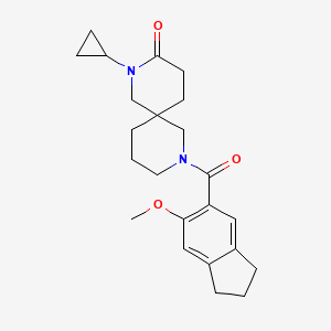 molecular formula C23H30N2O3 B5690160 2-cyclopropyl-8-[(6-methoxy-2,3-dihydro-1H-inden-5-yl)carbonyl]-2,8-diazaspiro[5.5]undecan-3-one 