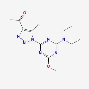 molecular formula C13H19N7O2 B5690163 1-{1-[4-(diethylamino)-6-methoxy-1,3,5-triazin-2-yl]-5-methyl-1H-1,2,3-triazol-4-yl}ethanone 