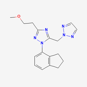 2-{[1-(2,3-dihydro-1H-inden-4-yl)-3-(2-methoxyethyl)-1H-1,2,4-triazol-5-yl]methyl}-2H-1,2,3-triazole